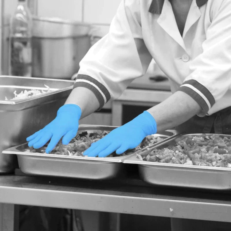 Shield Powder Free Blue Nitrile Disposable Gloves - Medium