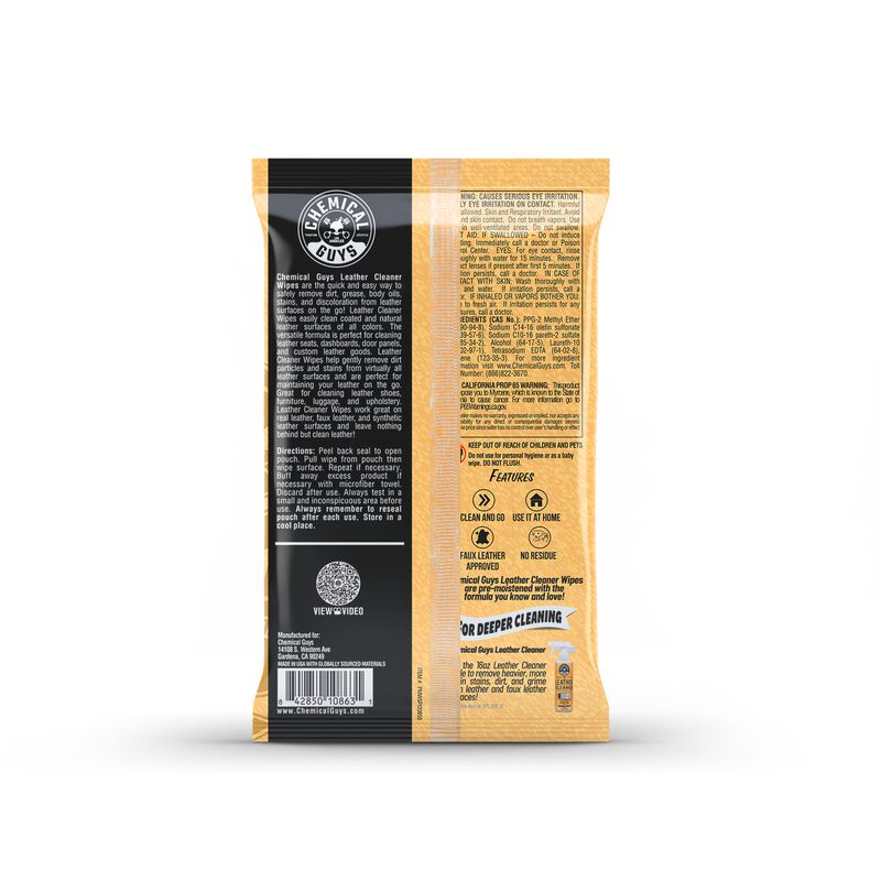 Chemical Guys Leather Cleaner Wipe 50pk