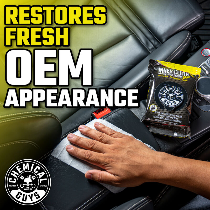Chemical Guys InnerClean Interior Quick Detailer & Protectant Wipes 50pk