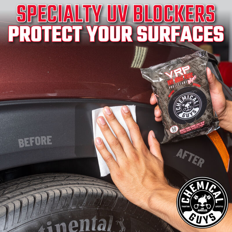 Chemical Guys VRP Vinyl, Rubber, Plastic Shine & Protectant Wipe 50pk