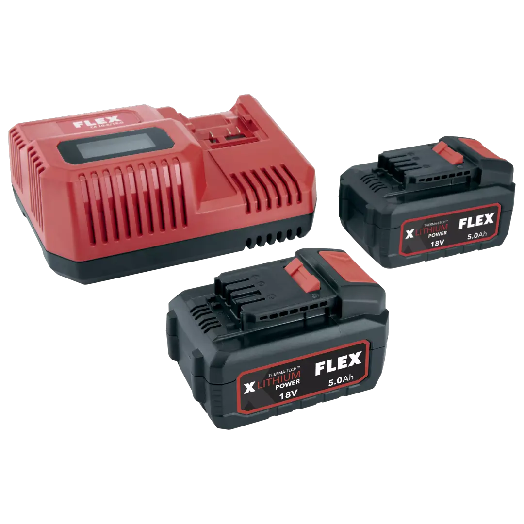 Flex Rapid Charger & 2x 5ah Li-lon Battry 18v - KIT