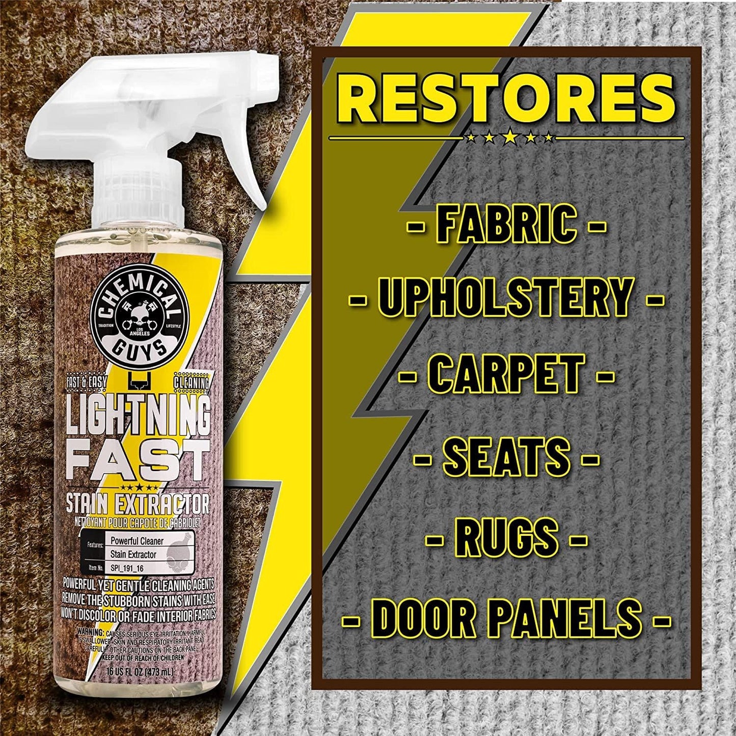 Chemical Guys Lightning Fast Carpet & Upholstery Stain Extractor 473ml (16oz)