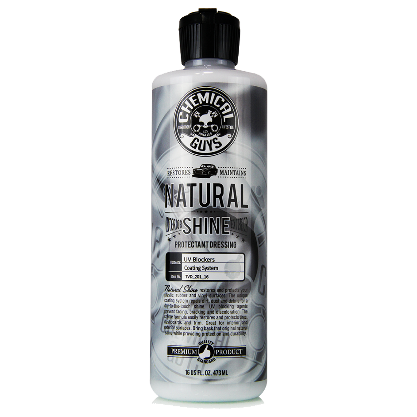Chemical Guys Natural Shine Satin Tire, Plastic, Rubber, Vinyl & Trim Dressing 473ml (16oz)