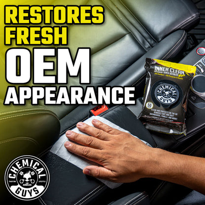 Chemical Guys InnerClean Interior Quick Detailer & Protectant Wipes 50pk