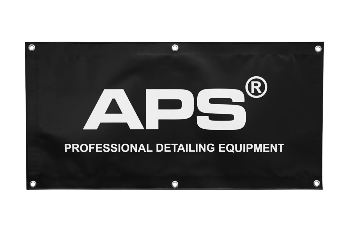 APS Work Shop Banner 50x100cm - Black ( FREE TO RETAILER )